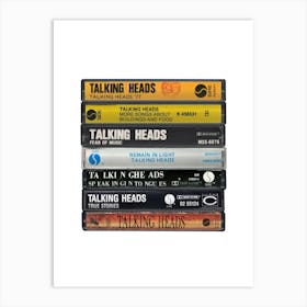 Talking Heads - Music Poster - Albums on Cassette Print Art Print