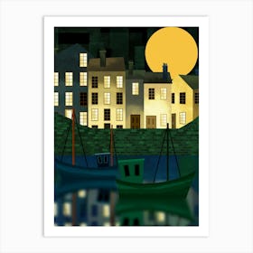 Harbour at Night Art Print