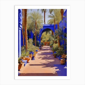 Blue Garden In Morocco Art Print