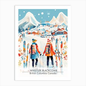 Whistler Blackcomb   British Columbia Canada, Ski Resort Poster Illustration 6 Art Print