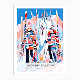Snowbird Ski Resort   Utah Usa, Ski Resort Poster Illustration 2 Art Print