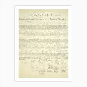 Declaration Of Independence Art Print