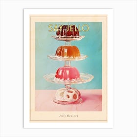 Jelly Dessert Platter Retro Collage 3 Poster Art Print