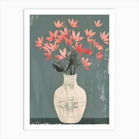 Pink Flowers In A Vase 5 Art Print