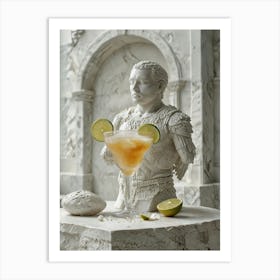 Cocktail And A Statue Art Print