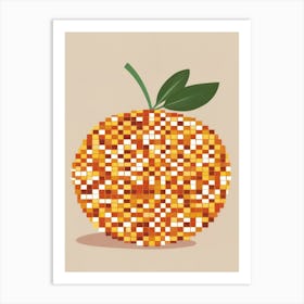 Orange Pixel Art 1 Art Print