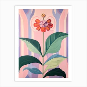 Zinnia 1 Hilma Af Klint Inspired Pastel Flower Painting Art Print