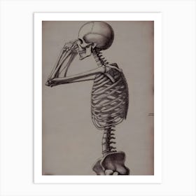 Dark Gothic Skeleton Art Print