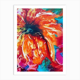 Colourful Tropical Flower Painting 3 Art Print