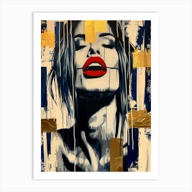 Woman With Red Lips 1 Art Print