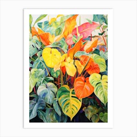 Tropical Plant Painting Pothos Plant 1 Art Print