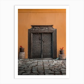 Door In Yellow Plovdiv Bulgaria Art Print