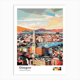 Glasgow, United Kingdom, Geometric Illustration 2 Poster Art Print