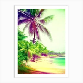 Goa India Palm Soft Colours Tropical Destination Art Print