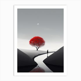 Red Tree Art Print