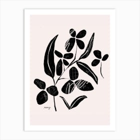 Abstract Floral White    Art Print