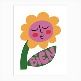 Bien Retro Flower Art Print