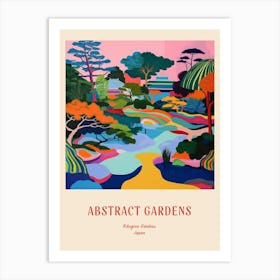 Colourful Gardens Rikugien Gardens Japan 1 Red Poster Art Print