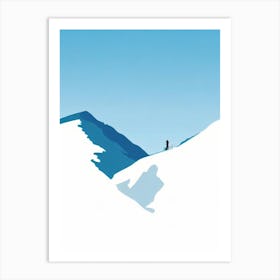 Davos Klosters, Switzerland Minimal Skiing Poster Art Print
