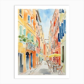 Venice, Italy Watercolour Streets 2 Art Print