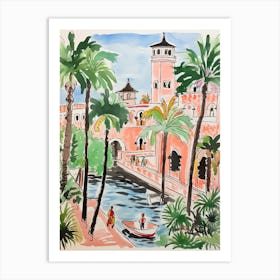 The Cloister At Sea Island   Sea Island, Georgia   Resort Storybook Illustration 2 Art Print