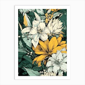 Floral Pattern flowers nature 1 Art Print