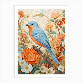 Eastern Bluebird 2 Detailed Bird Painting Art Print