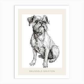 Brussels Griffon Line Sketch 3 Poster Art Print