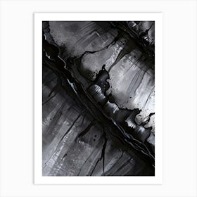 Abstract Black And White Painting 5 Art Print