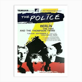 The Police, Berlin, Thompson Twins – 1983 Hollywood Park Concert Poster Art Print