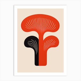 Matisse Inspired Abstract Minimalism Mushrooms Kitchen Poster 1 Art Print