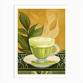 Art Deco Matcha Latte 1 Art Print