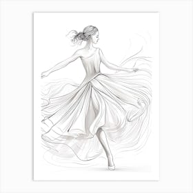 Line Art Inspired By The Dance 1 Art Print