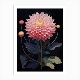 Dahlia 3 Hilma Af Klint Inspired Flower Illustration Art Print