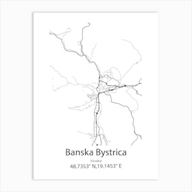 Banska Bystrica,Slovakia Minimalist Map Art Print