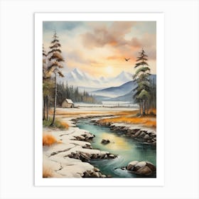 Winter In The Mountains 1 Art Print