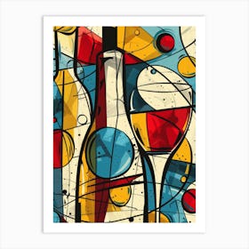 Abstract Wine Bottle Art Print