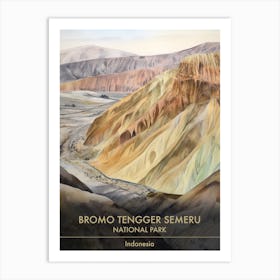 Bromo Tengger Semeru National Park Indonesia Watercolour 2 Art Print