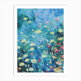 Scabiosa Floral Print Bright Painting 2 Flower Art Print