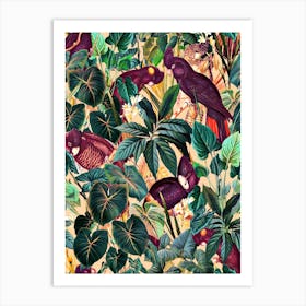 Floral And Birds 2 Art Print