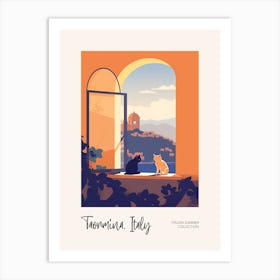Taormina Cat On A Window 1 Italian Summer Collection Art Print