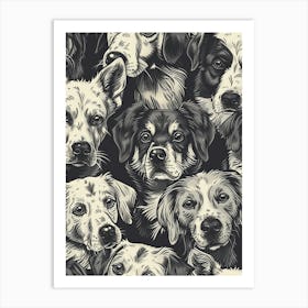 Perfectly Repeatable Artwork With Cute Dog Faces 37 Art Print