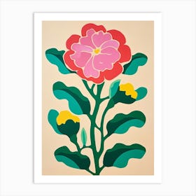 Cut Out Style Flower Art Carnation 5 Art Print