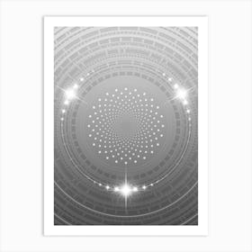 Geometric Glyph in White and Silver with Sparkle Array n.0329 Art Print