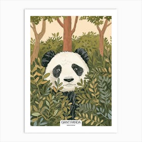 Giant Panda Hiding In Bushes Poster 101 Art Print