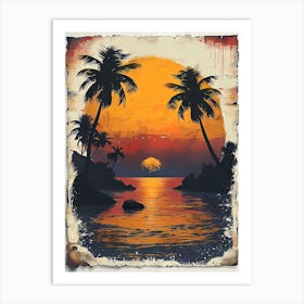 Sunset On The Beach 1 Art Print