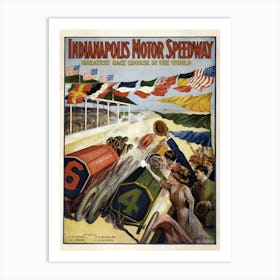 Indianapolis Motor Speedway, Otis Lithograph Co Art Print