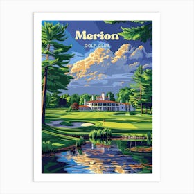 Merion Golf Club Us Open Travel Illustration Art Print