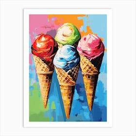 Retro Ice Cream Colour Pop  3 Art Print