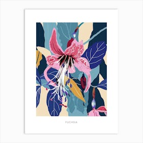 Colourful Flower Illustration Poster Fuchsia 4 Art Print